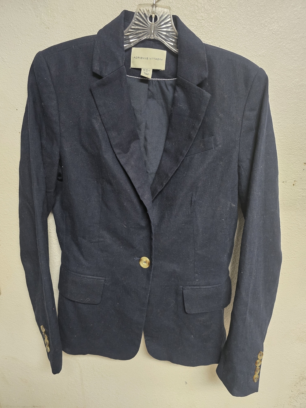 Adrienne Vittadini Dark Navy Single-Button Blazer